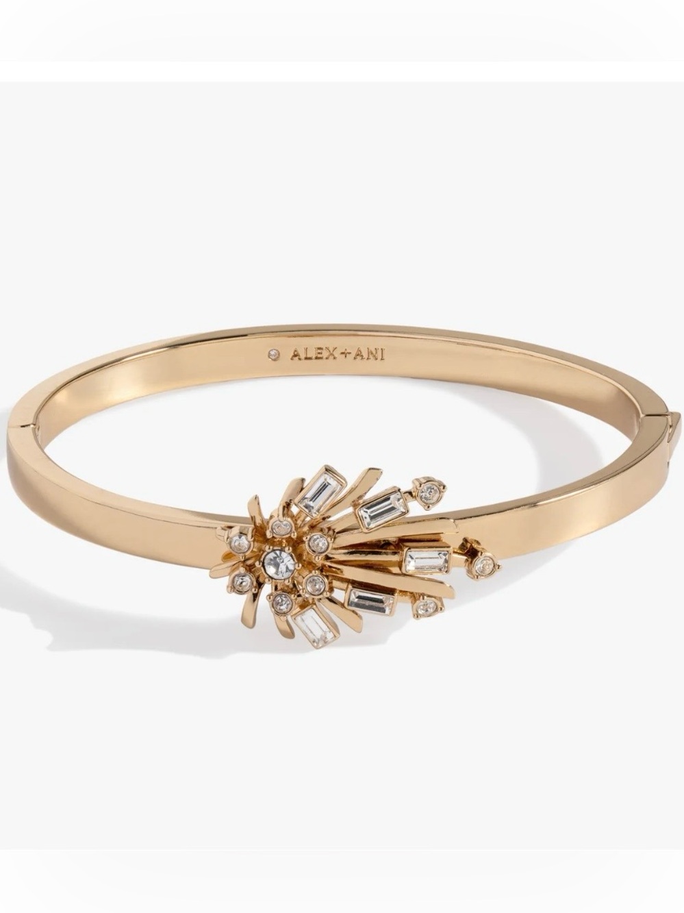 Alex and Ani Gold-tone Starburst Crystal Bangle Bracelet NWT